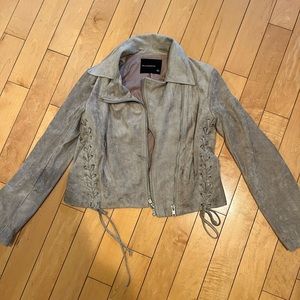 Olivaceous Grey Suede Jacket